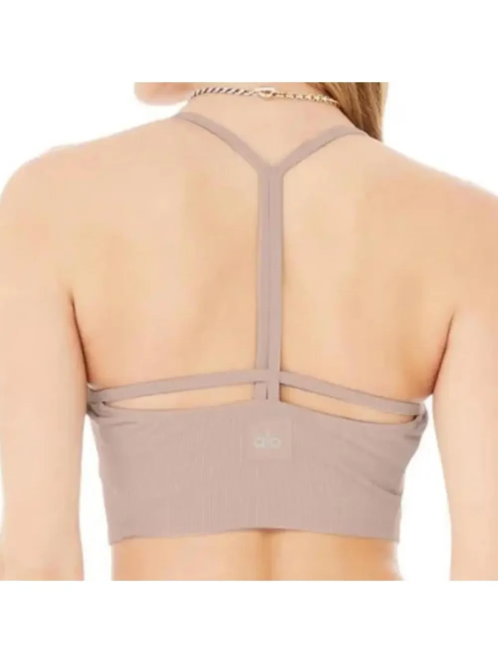 Alo Yoga ALOSOFT RIBBED CROP CALM TANK - Dusty Pink XS